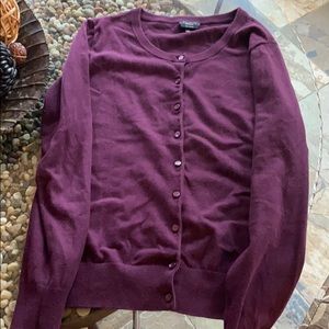 Talbots purple button down pima cotton sweater